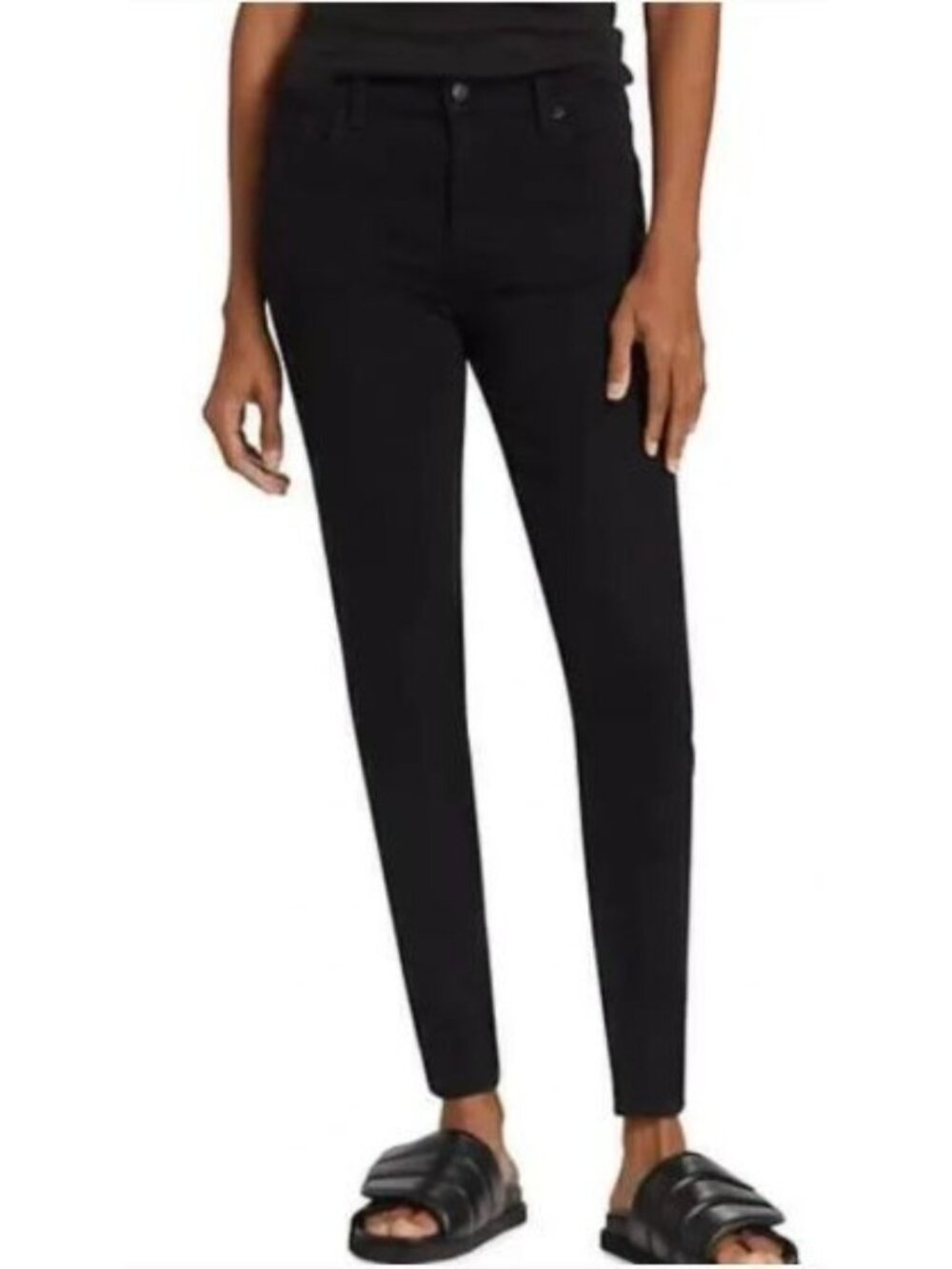 Pistola Mid Rise Skinny Ankle Size 27 Black Midnight Special NWT Distressed Pock